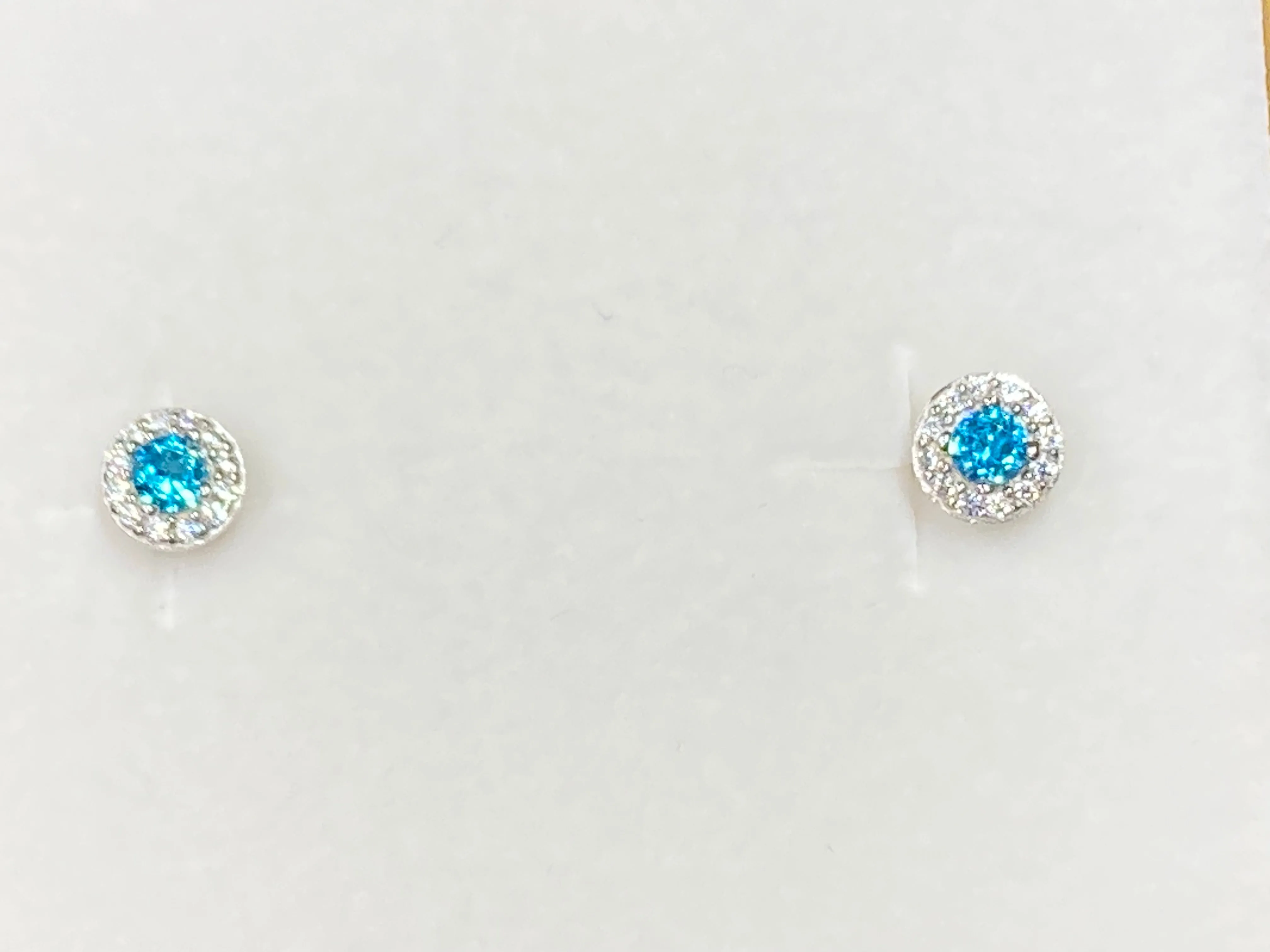 Blue Swarovski Zirconia Silver Earrings