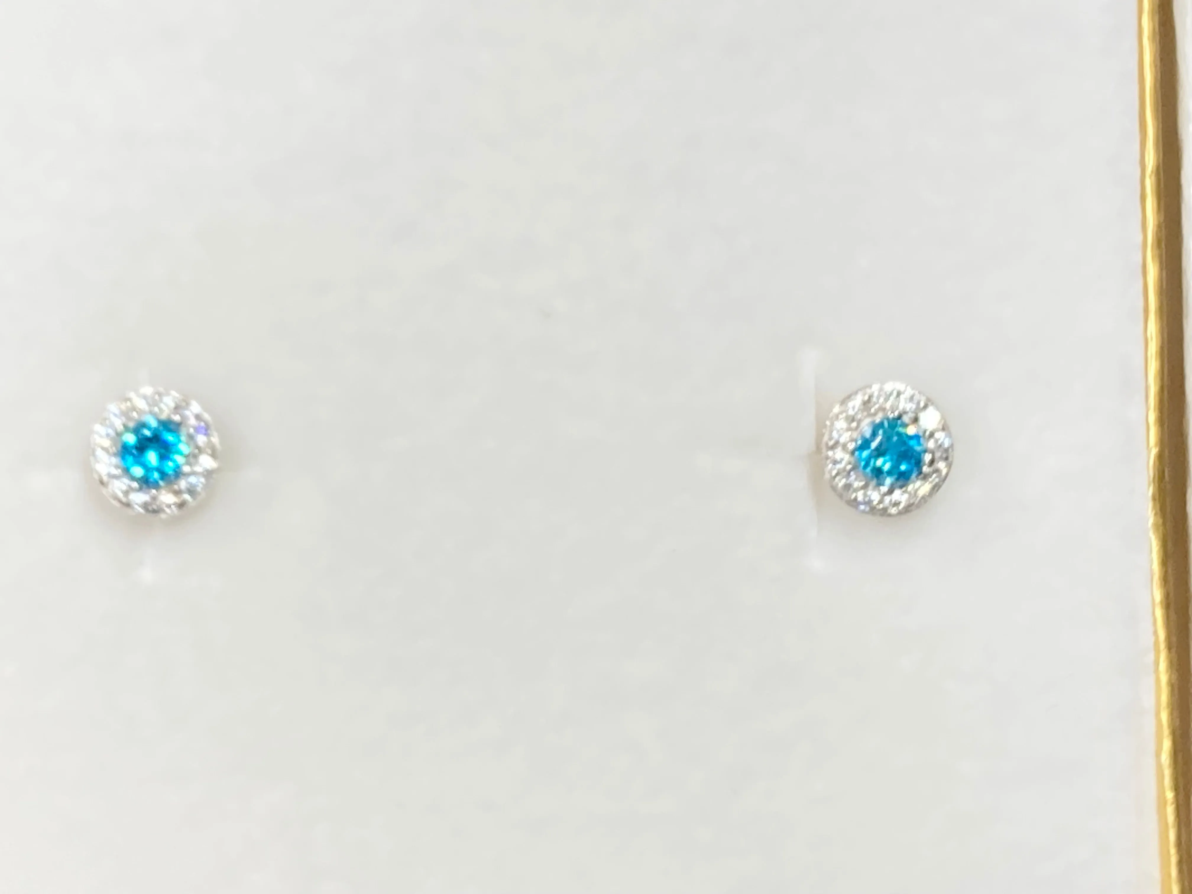 Blue Swarovski Zirconia Silver Earrings