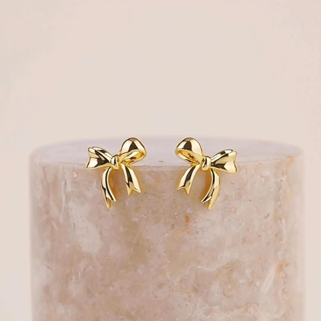 Bow Gold Stud Earrings