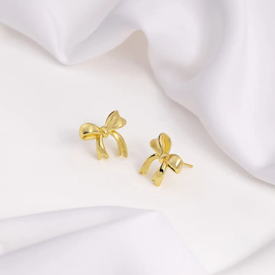 Bow Gold Stud Earrings