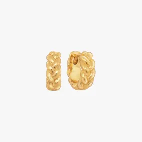 Braided Gold Huggie Earrings