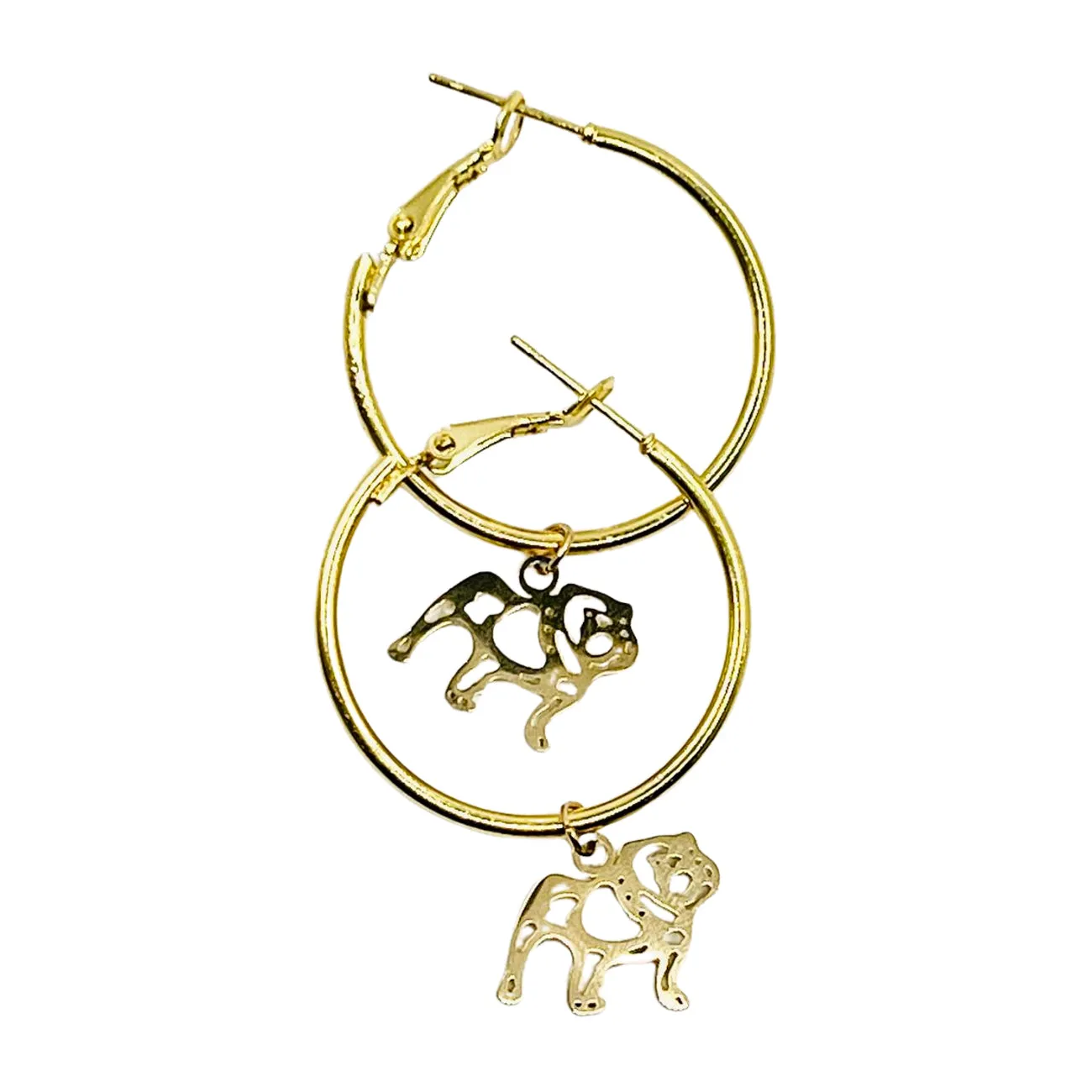 Bulldog Dangle Hoops