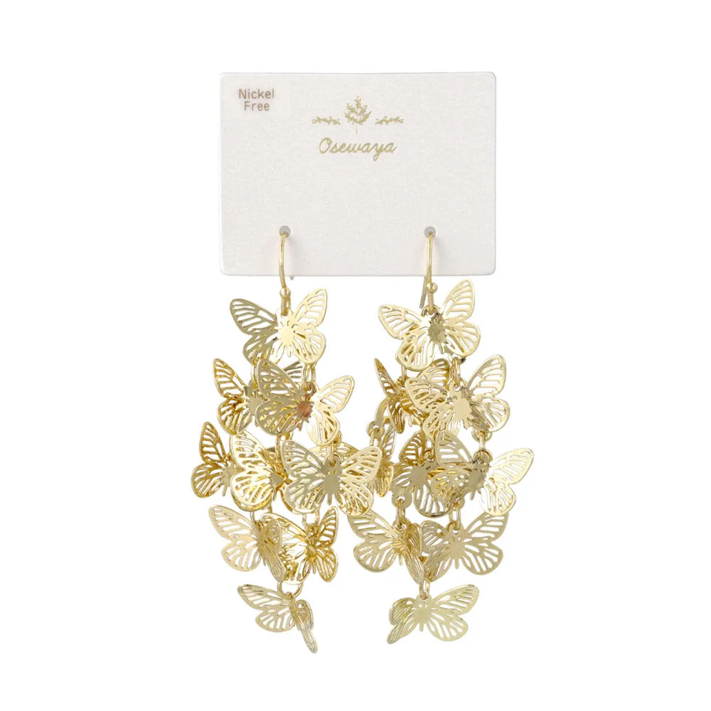 Butterfly Cluster Drop Earrings