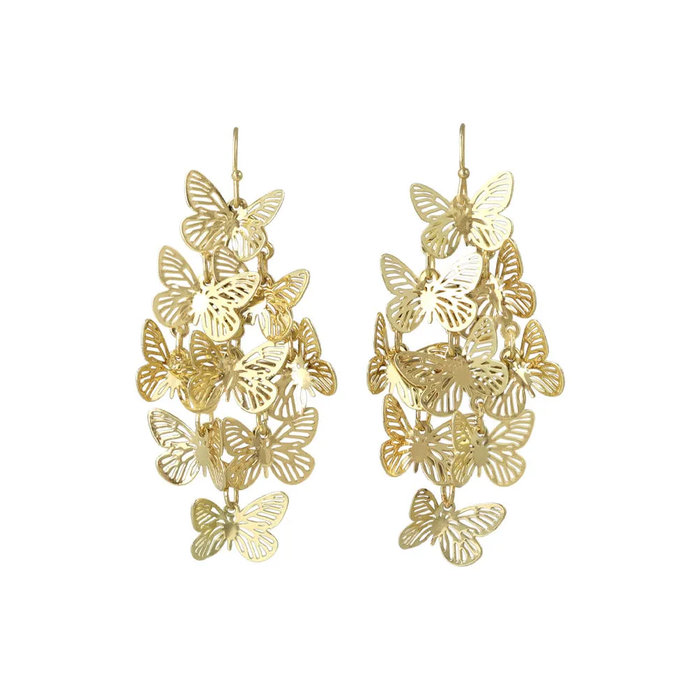 Butterfly Cluster Drop Earrings