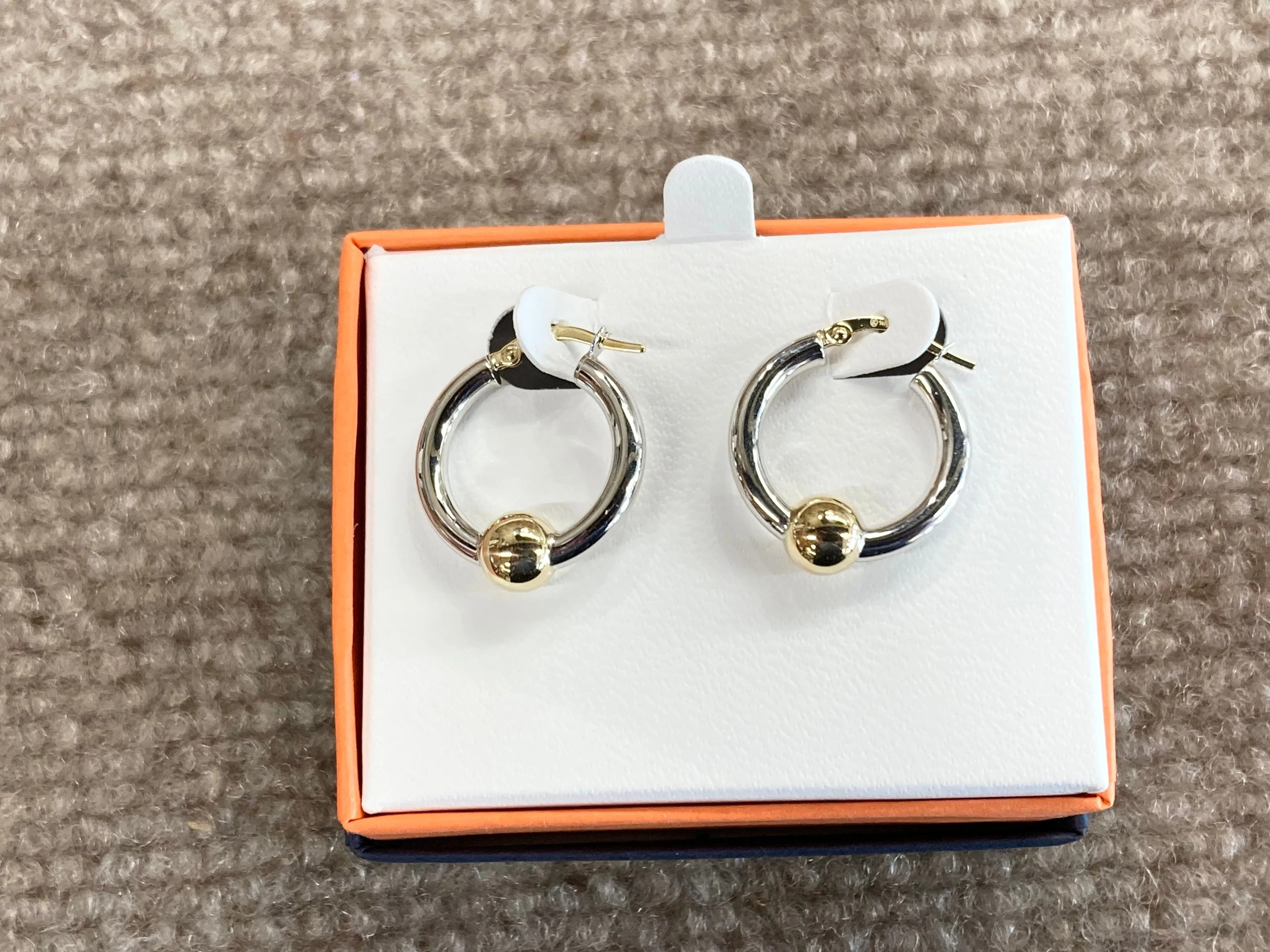 Cape Cod Gold And Silver Hoop Earrings 20 Millimeters