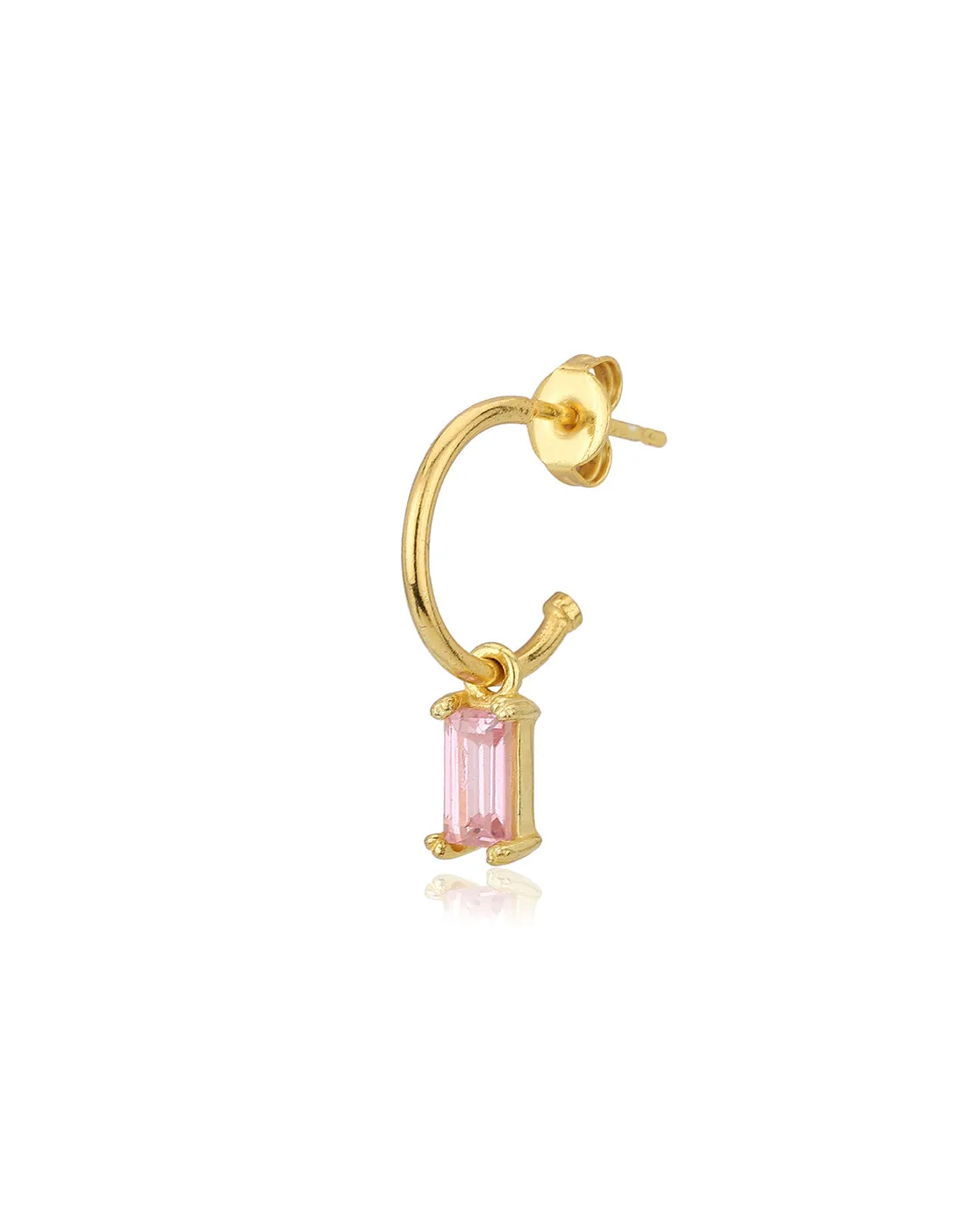 Carlton London Gold Plated Cz Half Hoop Earring For Women