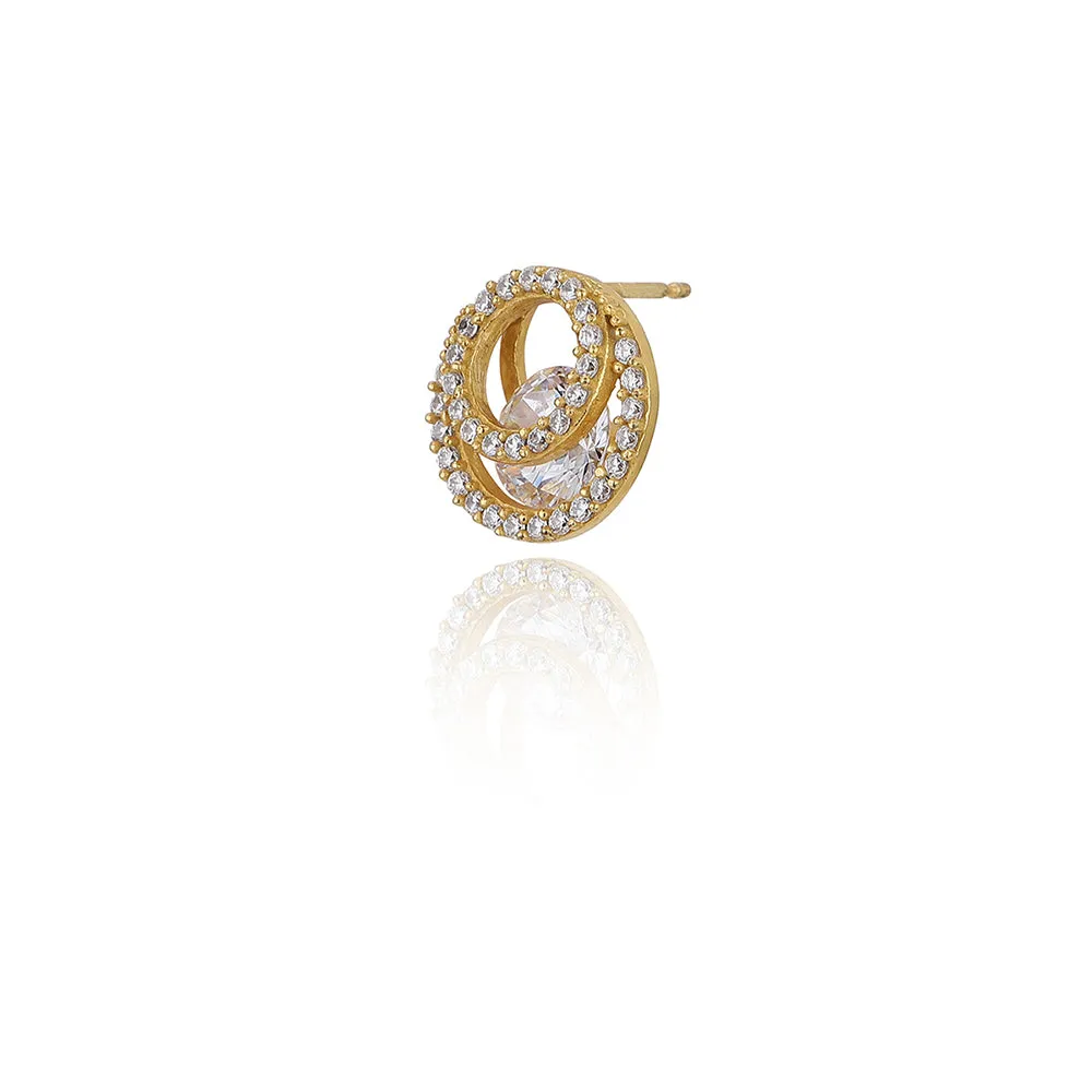 Carlton London Gold Plated Cz Studded Stud Earring For Women