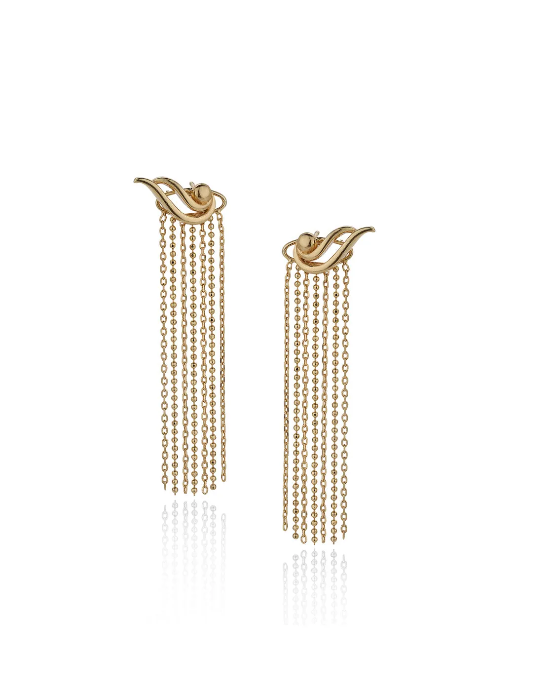 Carlton London Gold Plated Tasselled Contemporary Drop Earring For Women