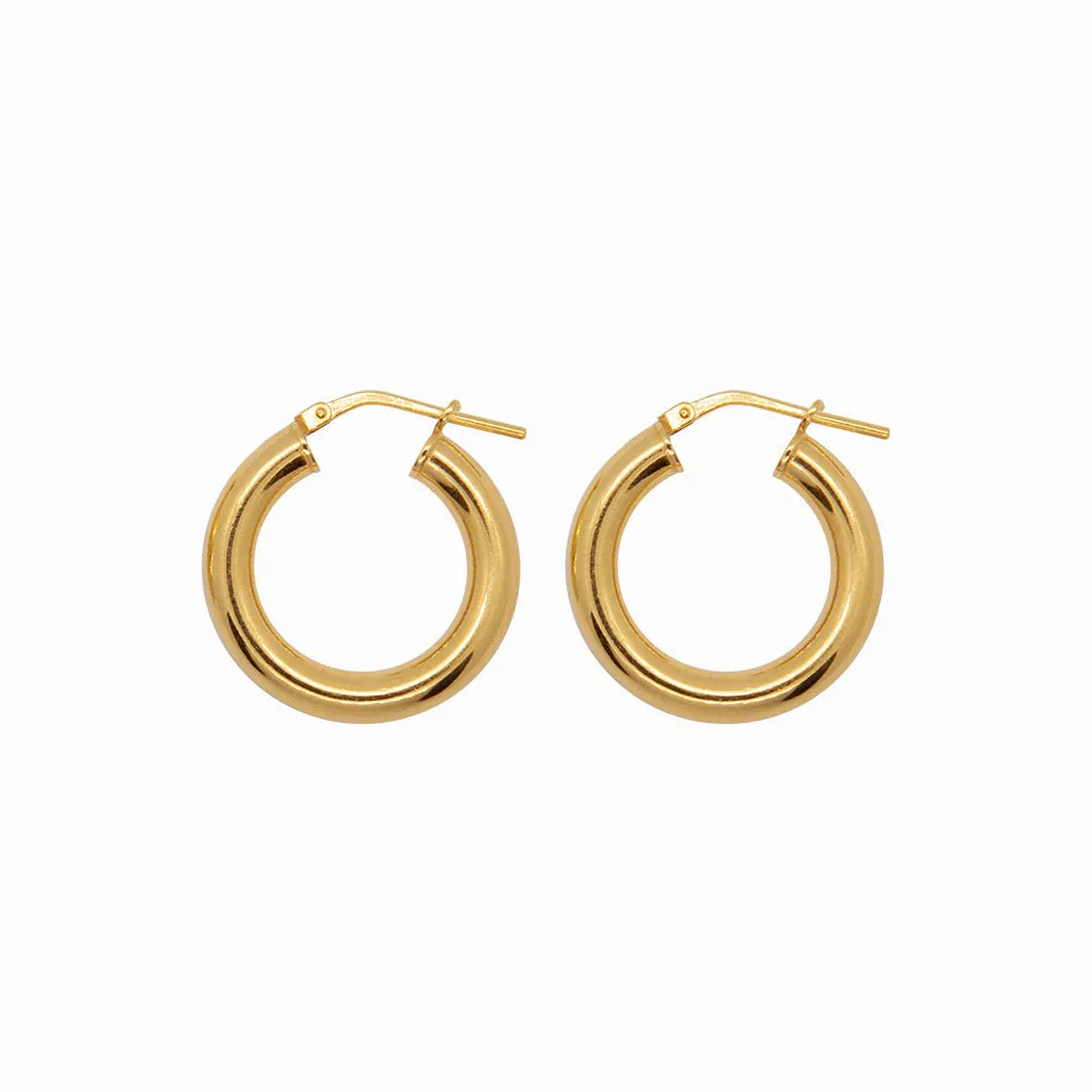 Chunky Hoop Earrings - Large - Gold-Plated Silver