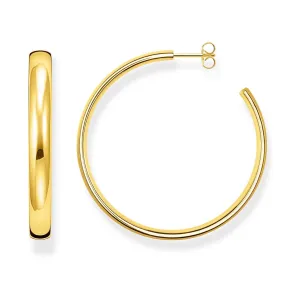 Chunky Hoop Earrings Large Gold Plated