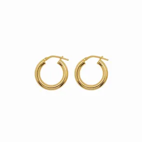 Chunky Hoop Earrings - Small - Gold-Plated Silver