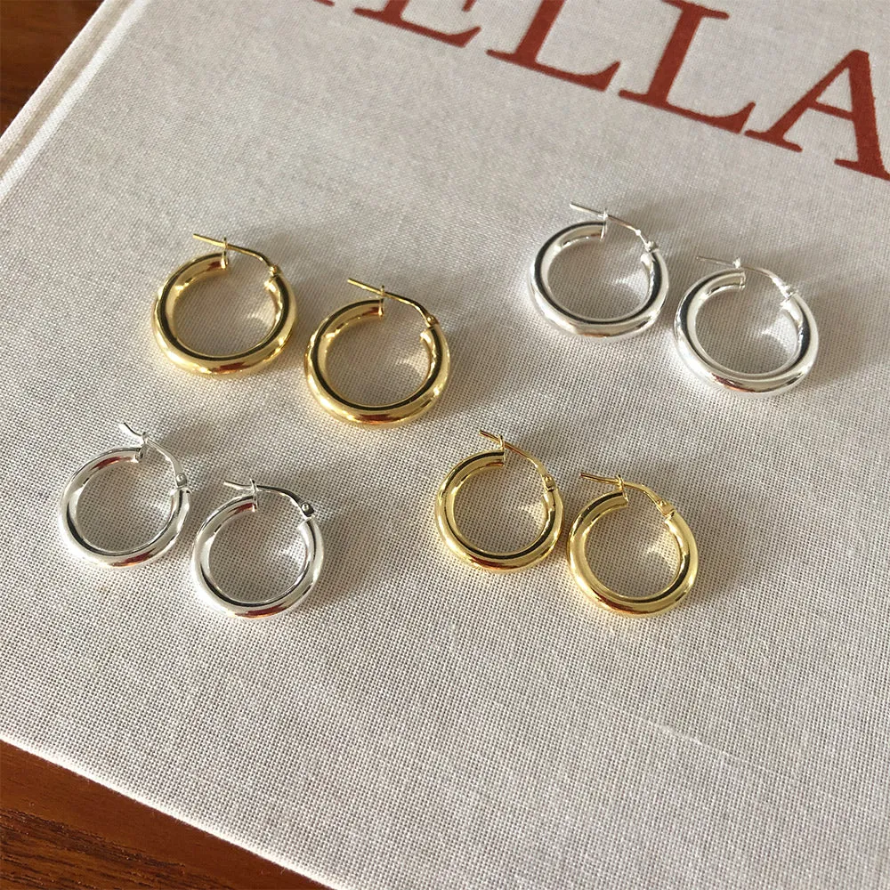 Chunky Hoop Earrings - Small - Gold-Plated Silver