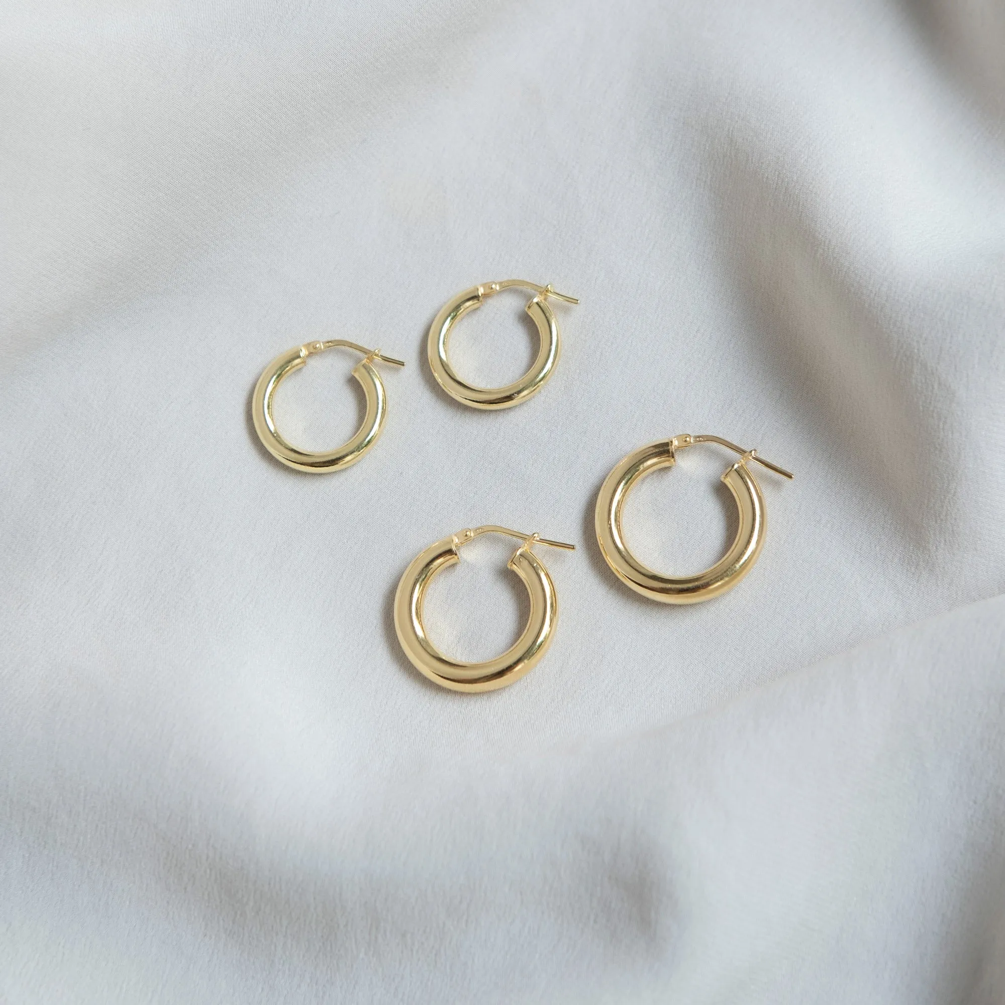 Chunky Hoop Earrings - Small - Gold-Plated Silver