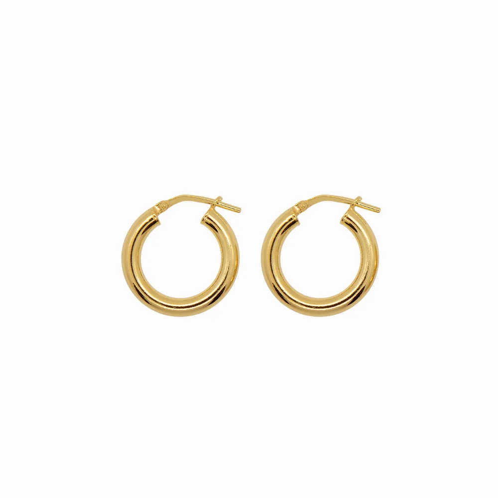 Chunky Hoop Earrings - Small - Gold-Plated Silver