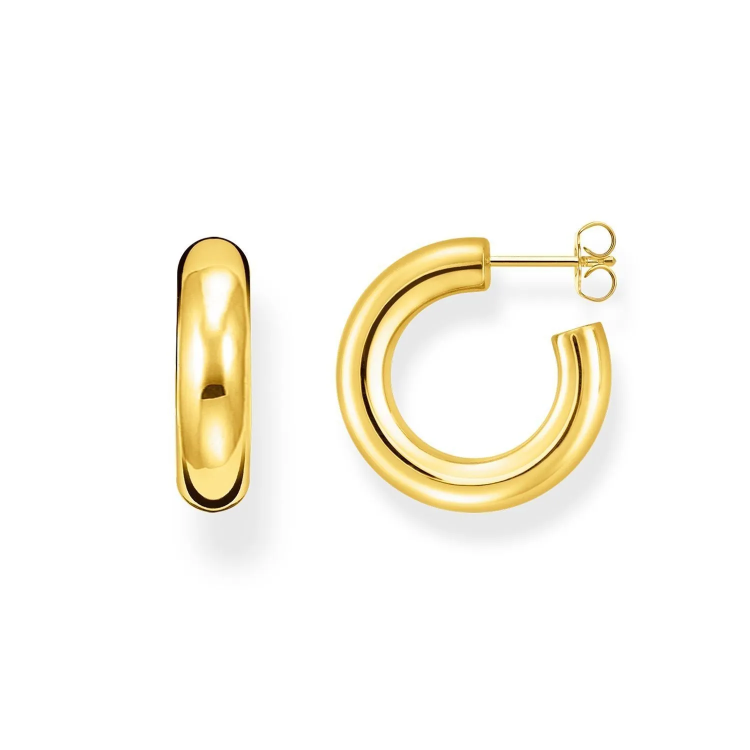 Chunky Hoop Earrings - Small Gold Plated