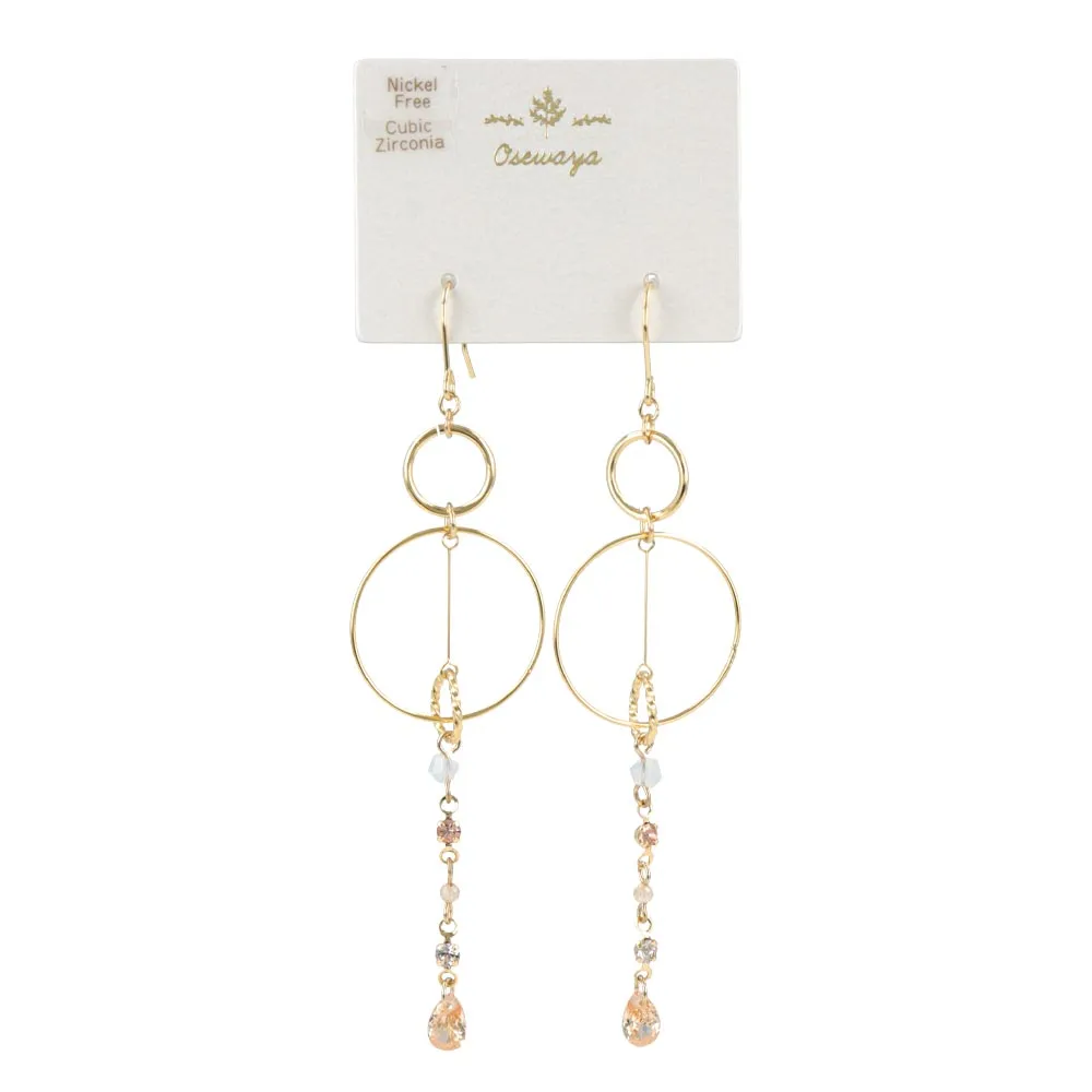 Circle And Chain Drop Earrings