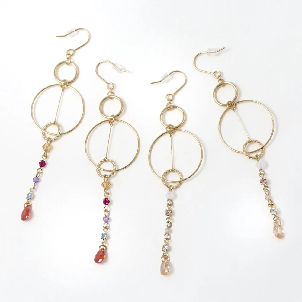 Circle And Chain Drop Earrings