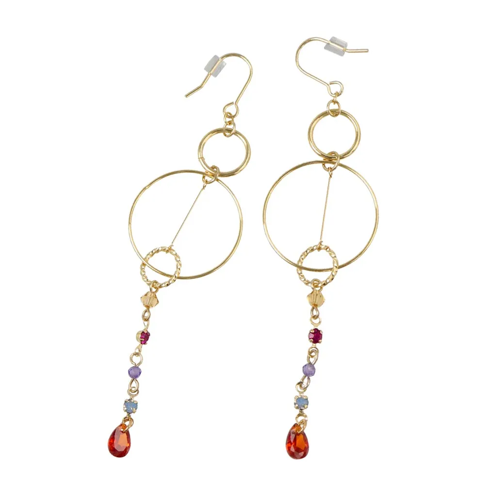 Circle And Chain Drop Earrings