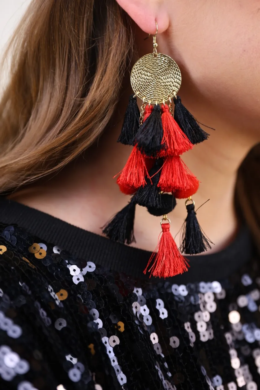 Claire Tiered Tassel Earrings