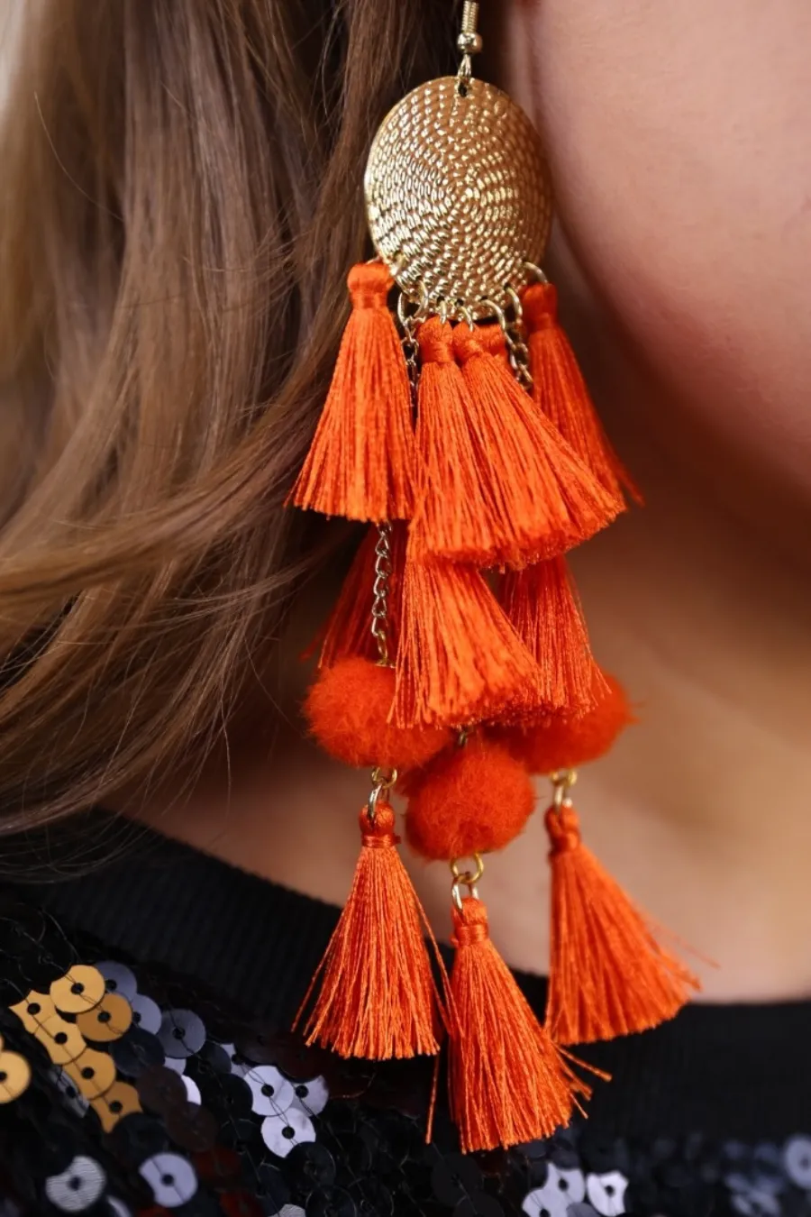 Claire Tiered Tassel Earrings