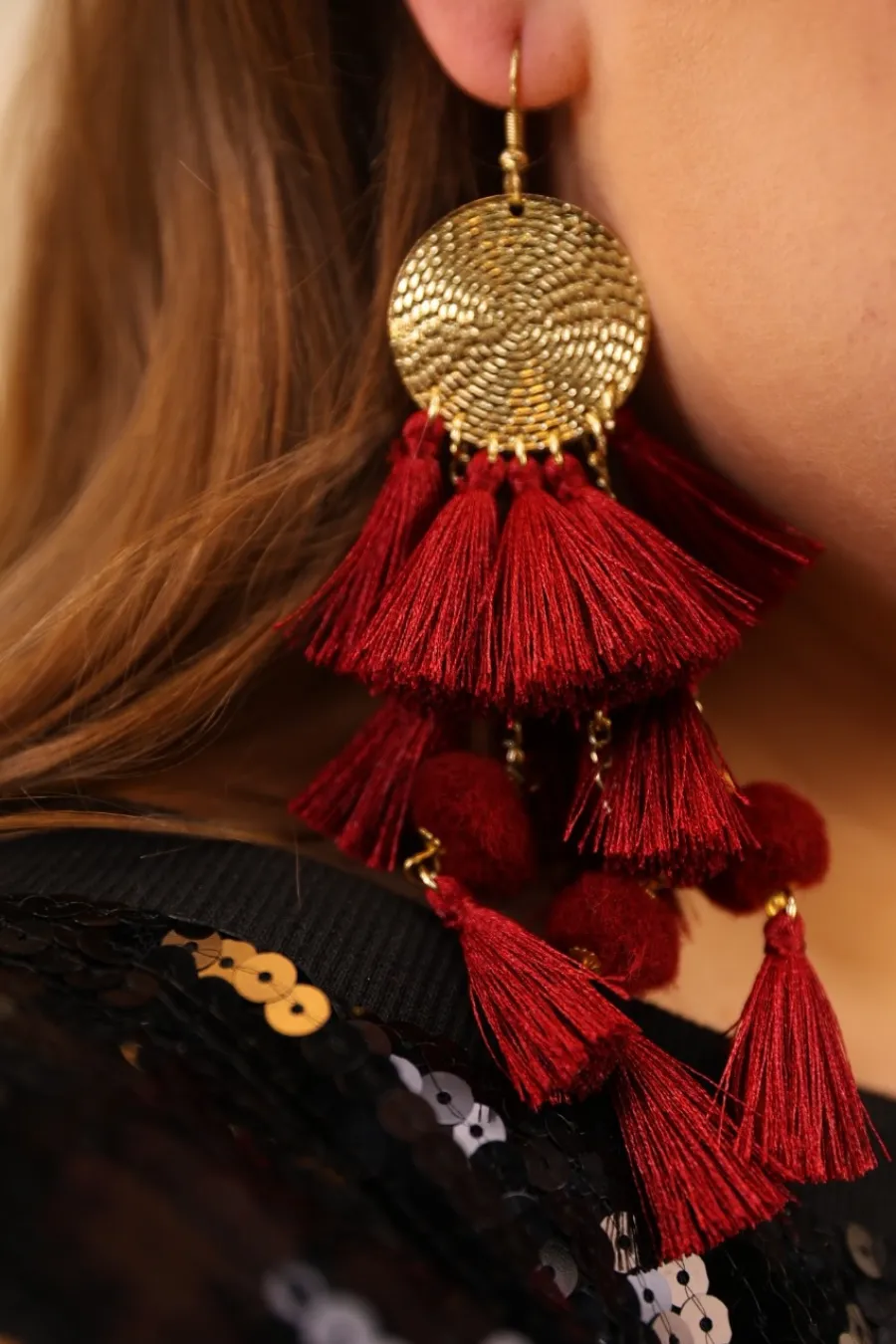 Claire Tiered Tassel Earrings