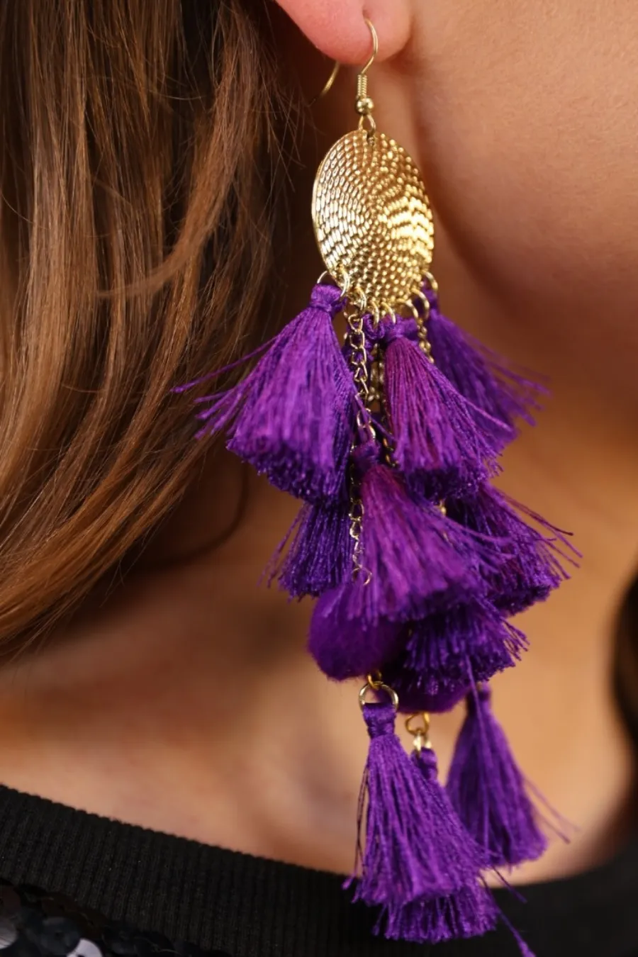 Claire Tiered Tassel Earrings