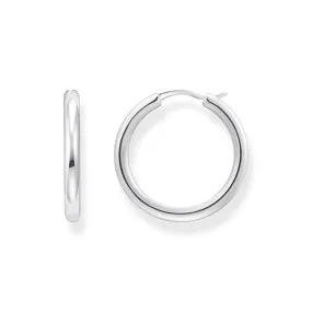 Classic Hoop earrings in wider shape silver