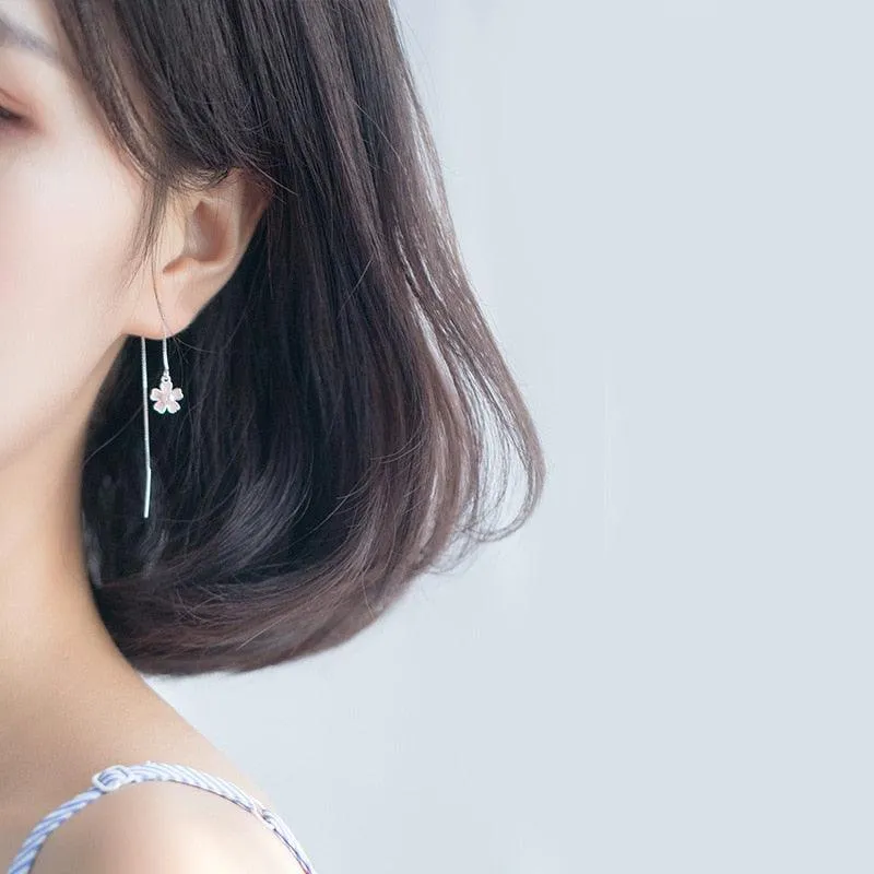 Classy Flower Chain Earrings