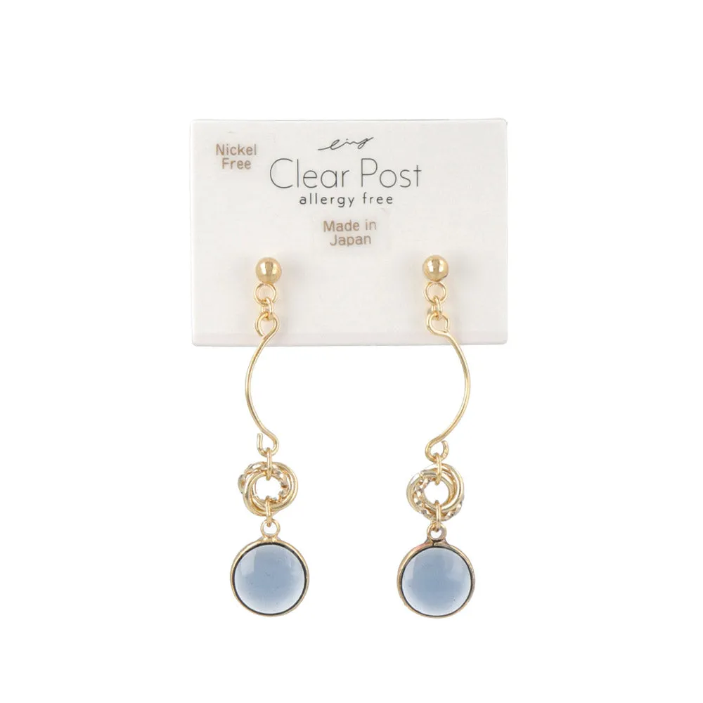 Clear Circle Drop Plastic Post Earrings