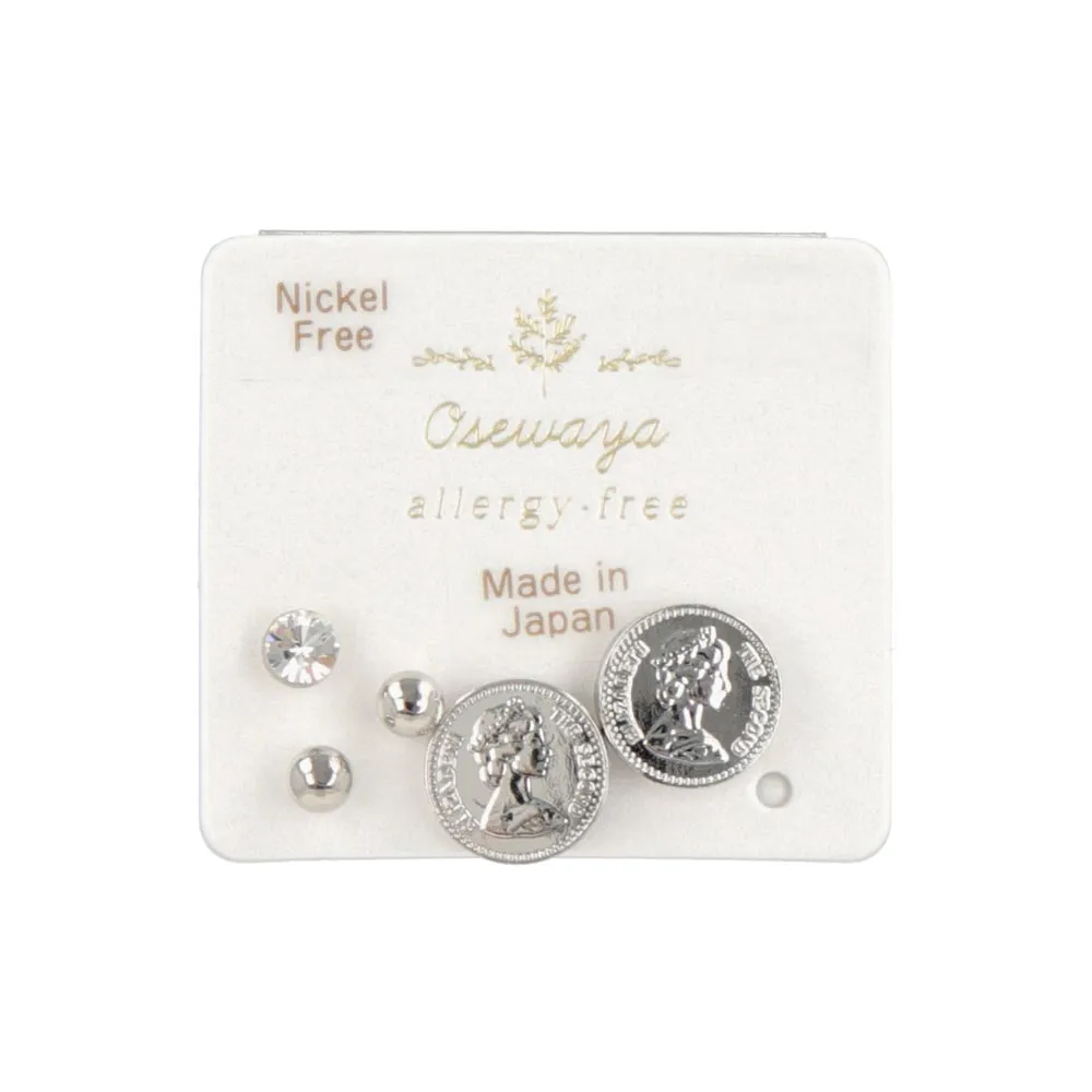 Coin Motif Plastic Earring Set