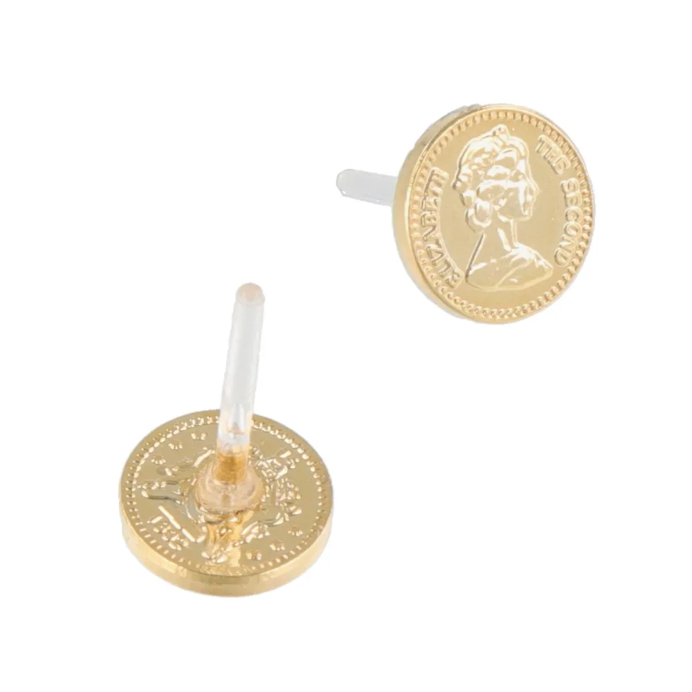 Coin Motif Plastic Earring Set