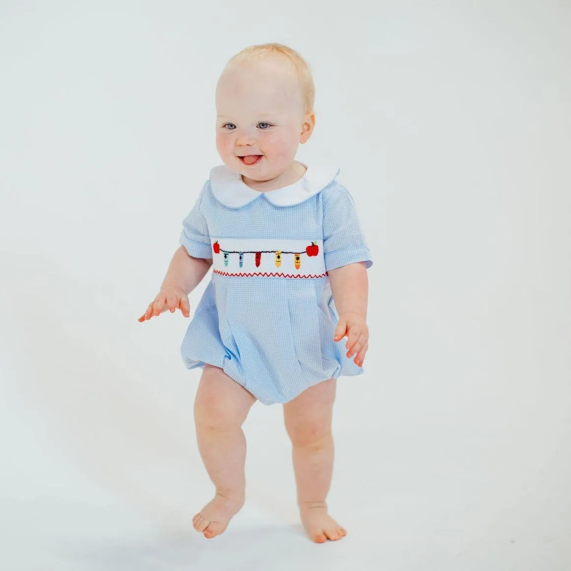 Color Me Smocked Baby Boy Bubble Outfit - Adorable Spring/Summer Romper with Playful Design