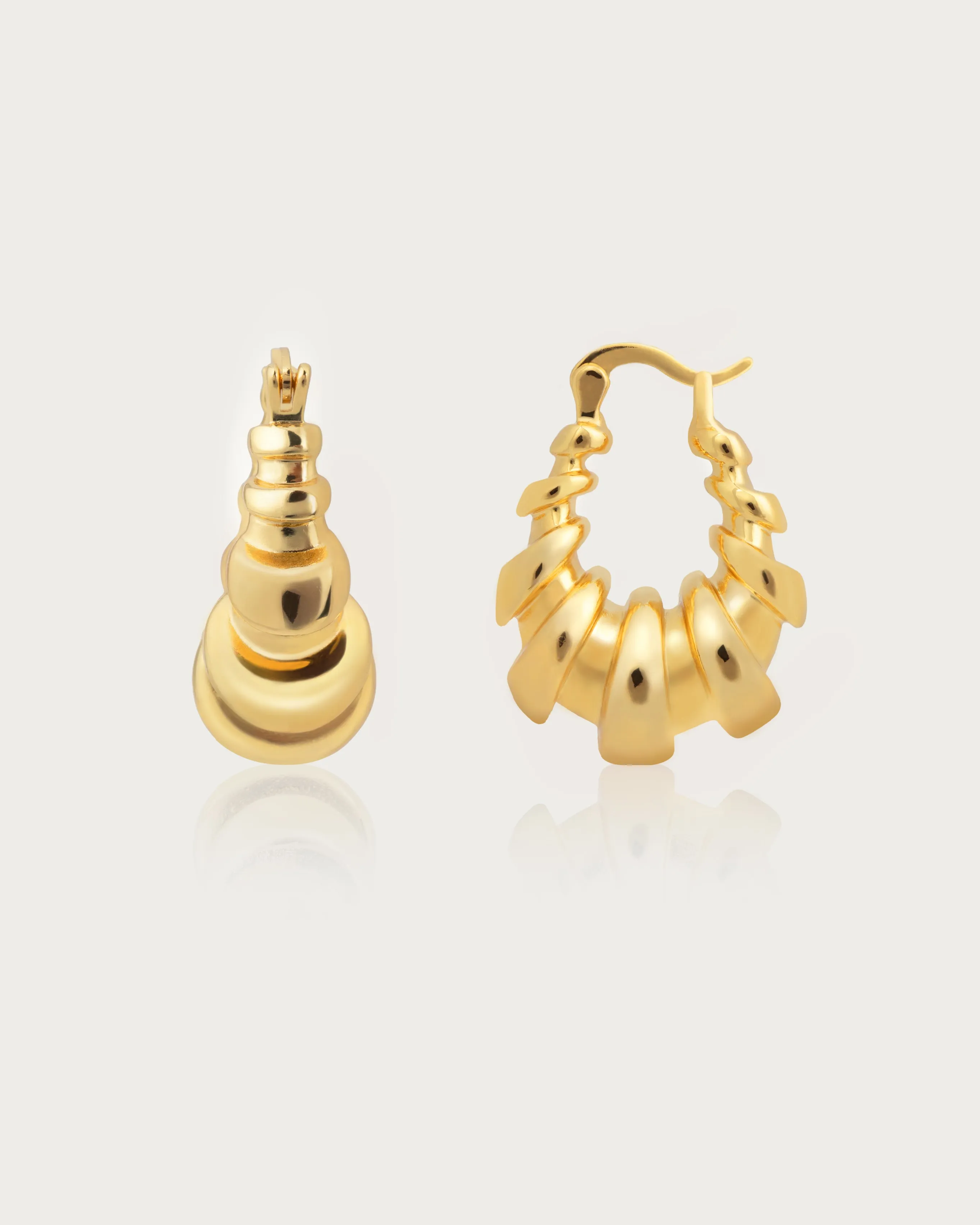 Croissant Hoop Earrings in Gold