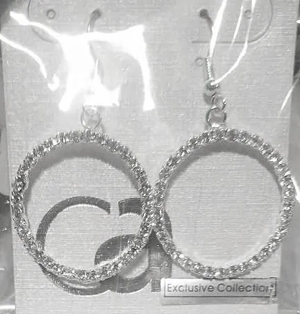 CZ Dangle Hoop Earrings