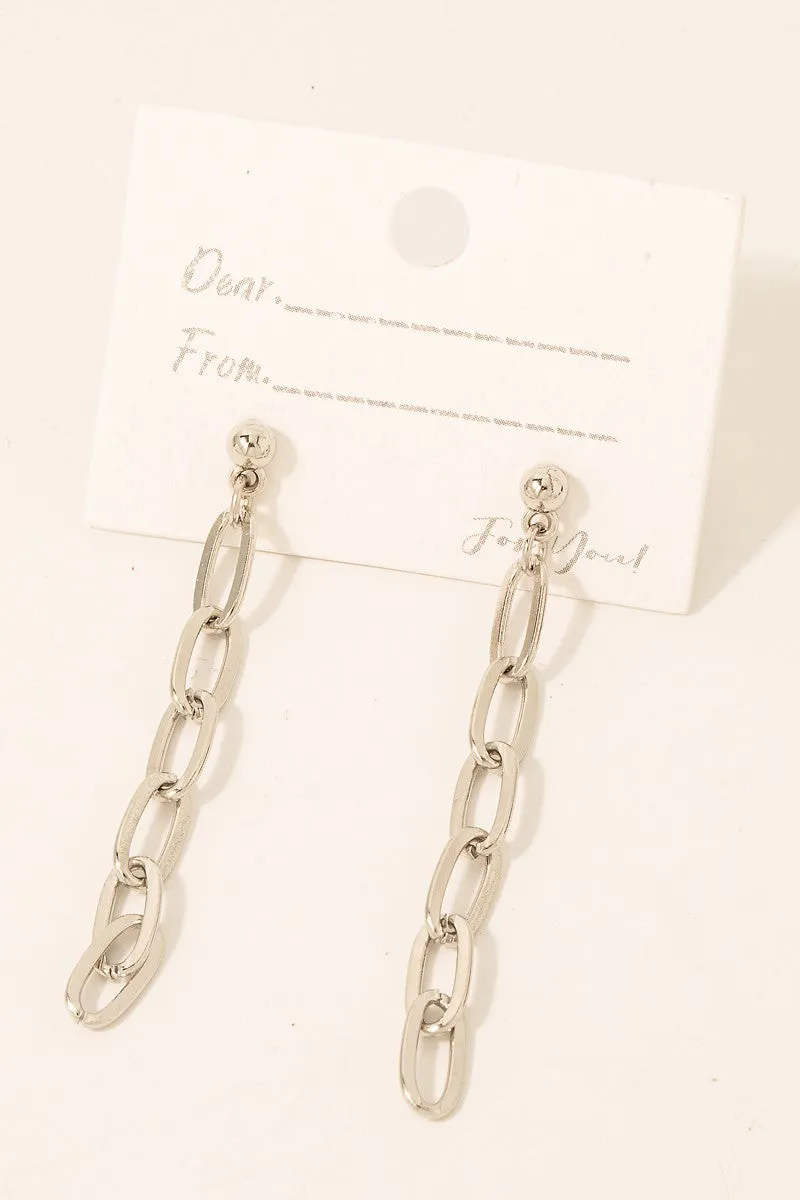 Dainty Chain Dangle Earrings - 2 Colors