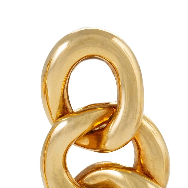 David Webb Gold Triple Curb Link Earrings