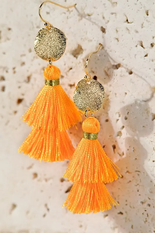 Disc & Tassel Earrings