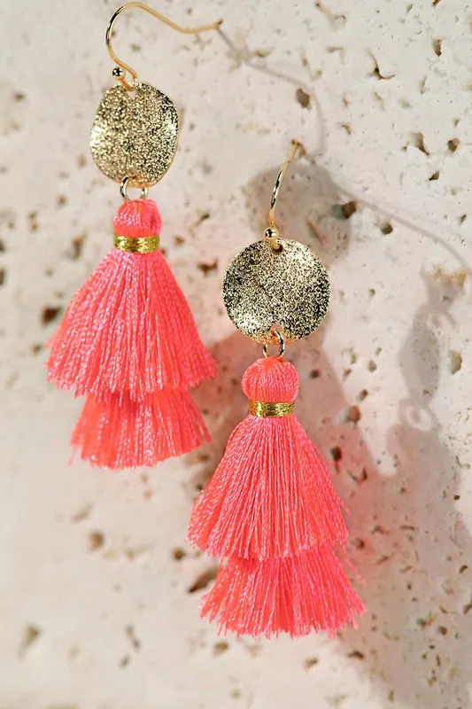 Disc & Tassel Earrings