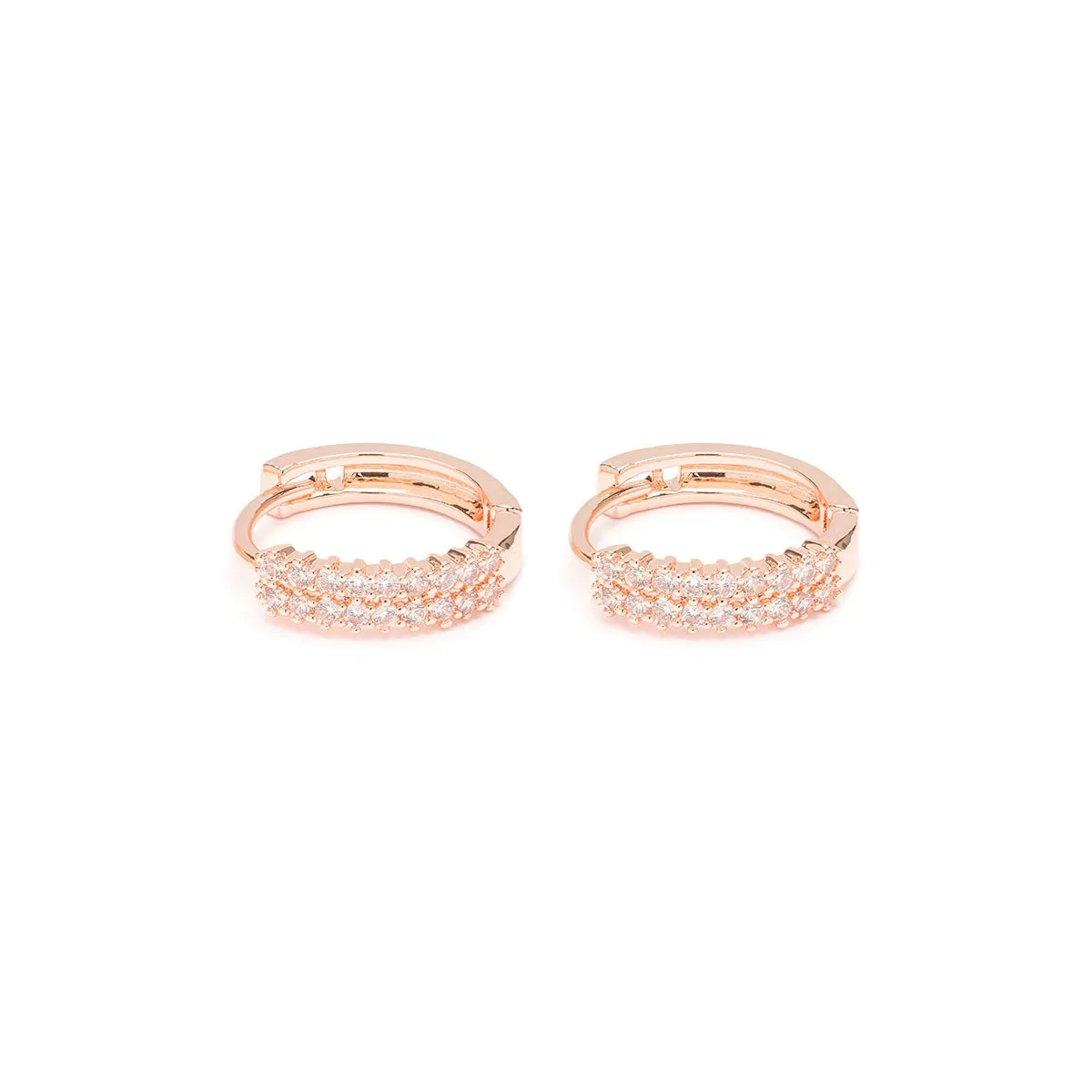 Double Pave Huggie Earrings