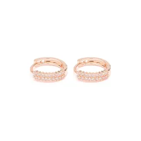 Double Pave Huggie Earrings