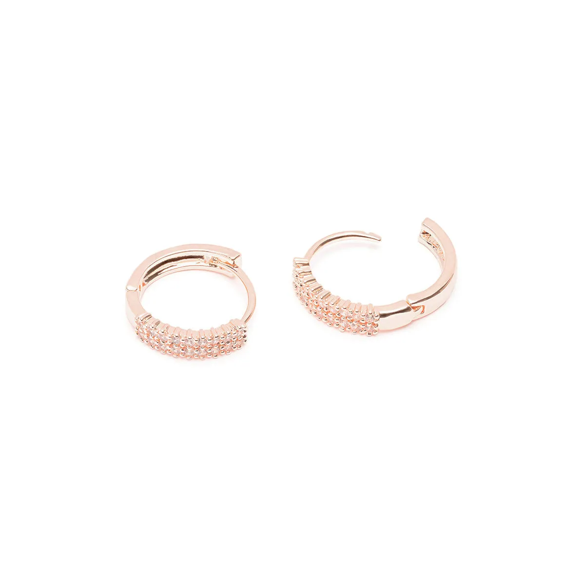 Double Pave Huggie Earrings