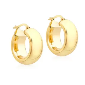 9ct Yellow Gold 18mm Hoop Earrings - Elegant Duo Fine Design