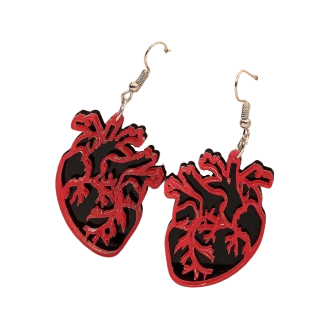 Earrings - Anatomical heart drops