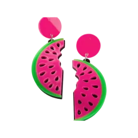 Earrings - Watermelon bite drops