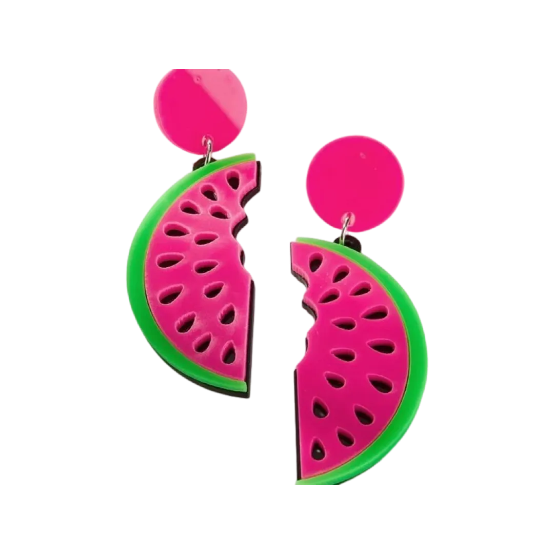 Earrings - Watermelon bite drops