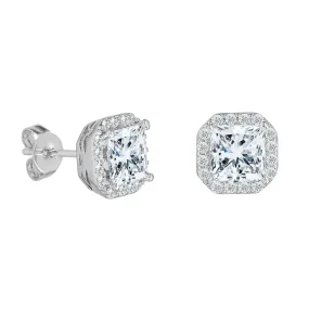 Estelle 18k White Gold Plated Stud Earrings with CZ Crystals