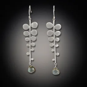 Fern Earrings with Gem Drop