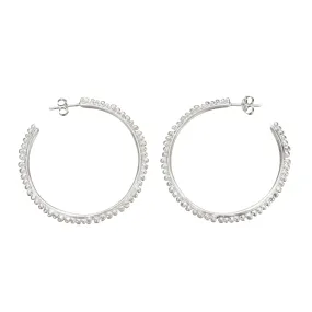 Flora Halo Silver Hoops Large - Shabana Jacobson