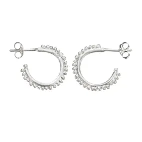 Flora Halo Silver Hoops Small - Shabana Jacobson