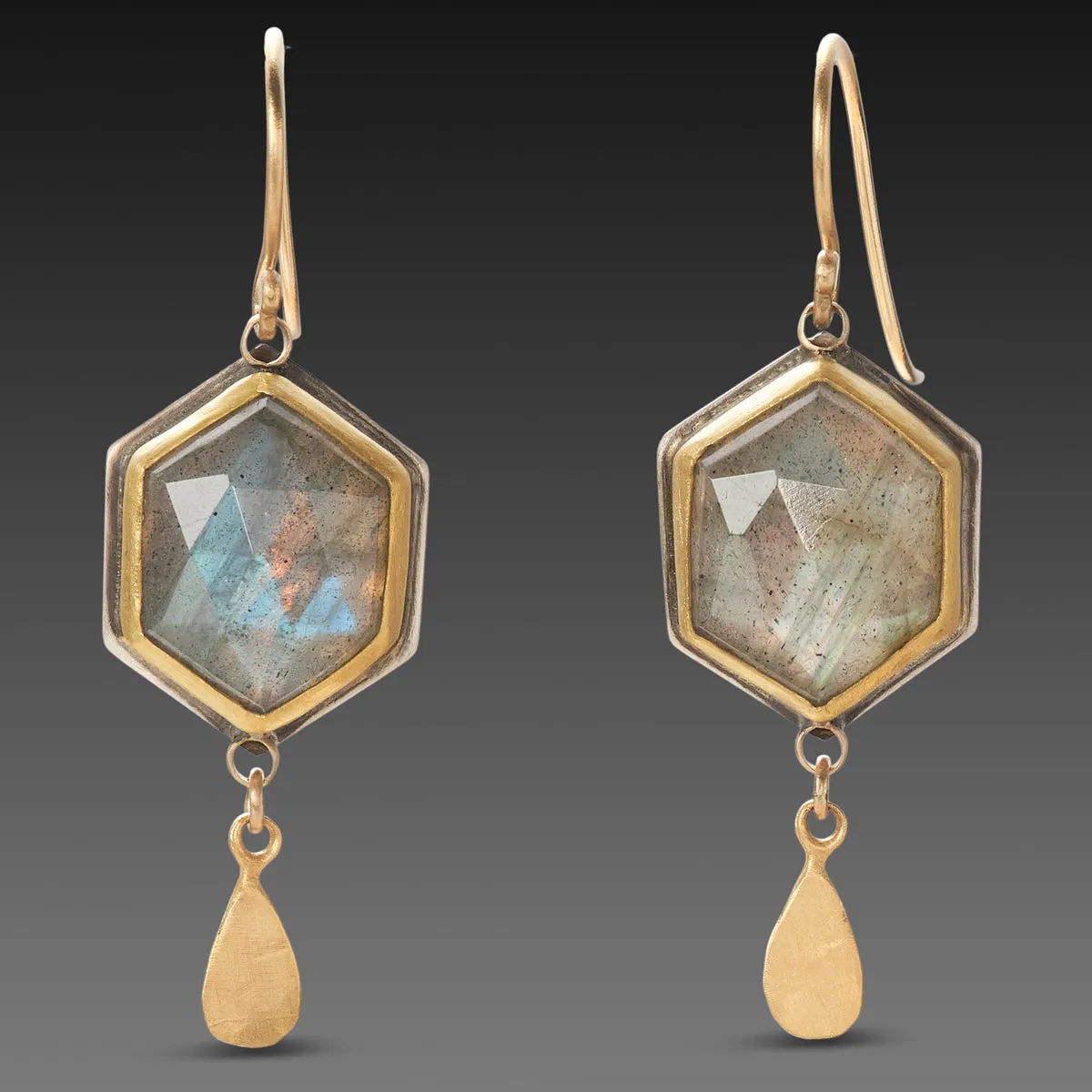 Geometric Labradorite Earrings